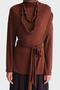 Red Brown Draped Blouse - Necklace Detail, 24K3614 - 5