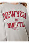 Oversize Sweatshirt Crew Neck College Printed Long Sleeve Embossed - 5