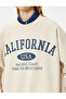 Oversize Sweatshirt College Printed Long Sleeve Crew Neck Ribbed - 5