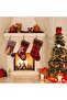3-Pack Christmas Stockings 18 Inch, Classic Snowflake Tree Plaid Design for Holiday Decor - 4