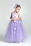 Lilac 3D Flower Girl's Evening Dress and Party Dress