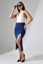 Women's Front Slit Skirt Lycra Midi Length / Women's Midi Length Skirt With Front Slit Lycra - 2
