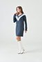 Knitwear of Elegance and Elegance: Garnish V-Neck Midi Dress - 3
