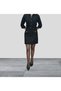 Silvery Black Tweed Fabric Mini Size Front Ornamental Cover Pocket Buttoned Lined Lightweight Bell Skirt - 7