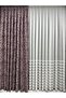Plum Detailed Rose Dried Floor Background Curtain 1/3 Close Pleat
