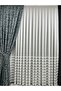 Blue Detailed Aqua Green Floor Background Curtain 1/3 Close Pleat - 3