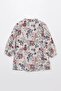 Women's Ecru Leak Neck Floral Print Blouse - 6