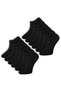 Women's Booties Socks 12 Pairs Black, Cotton, Non-Slip, Breathable - 6