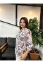 Women's Ecru Scoop Neck Floral Patterned Shirt/Blouse, Women's Shirt - 2