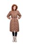 Tan Fur Hooded Long Inflatable Women's Coat 3409 - 8