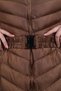Tan Fur Hooded Long Inflatable Women's Coat 3409 - 5