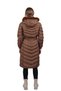 Tan Fur Hooded Long Inflatable Women's Coat 3409 - 6