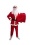 Velvet Santa Claus Costume Christmas Beard Hat Bag Furry Luxury Outfit for Adult - 4
