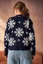 Women's Christmas Themed Soft Textured Long Sleeve Oversize Knitwear Sweater - 6