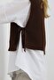 Crew Neck Side Tie Soft Textured Knit Detailed Sleeveless Model Thick Winter Knitwear Sweater - 7