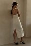 Halter neck tie back chain detailed zippered dress 7010 - 5