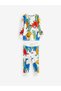 New Season All Seasons Cotton Combed Dinosaur Jurassic Themed Elastic Leg Pajamas Set