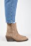 (Gona) Women's Genuine Leather Front Trock Cowboy Special Distressed Mink Boots - 2