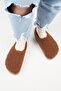 (Orlina) Women's Tedy Sabo Platform Brown Slippers - 7