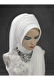 3 Row Embroidered Bridal Ready-Made Veil Ready-Made Turban Evening Dress Wrap - 2