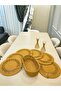 Jute, American Service Set, 6 Plates, 1 Bread Basket, Plate Base, Plate Set, Modern Lux Presentation - 2