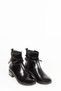 Women's Boots Black Wrinkled Patent Leather - 5