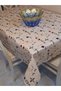 Fiber Pvc Oilcloth - Patterned Erasable Tablecloth (Beige) - 3