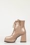 Women's Heeled Platform Lace-Up Boots Mink - 3