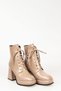 Women's Heeled Platform Lace-Up Boots Mink - 5