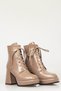 Women's Heeled Platform Lace-Up Boots Mink - 4