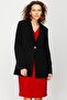 Women's Single Button Jacket 4015 Black - 2