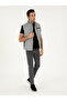 Gray Melange Padded Leather Detailed Coat Vest 50294014-Vr086 - 4