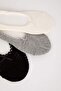 Women's Invisible 3-Piece Cotton Frilly Ballerina Socks Z9631Azns - 5