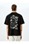 Crew Neck Short Sleeve Cotton Tok Fabric Oversize Licensed Van Gogh Printed T-Shirt - 4