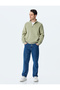 Long Sleeve Cotton Blended Basic Half Zipper Sweatshirt