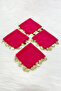 Fuchsia Gold Chiffon Halay Handkerchief 10 Pieces, Bride Groom Wedding Henna Circumcision Engagement Bride - 2