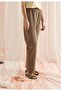 Women's Pale Effect Coffee Color Elastic Waist Sweatpants - 2