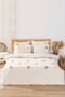 Florita Beige Double 100% Cotton Embroidered 6 Piece Duvet Cover Set & Dowry Set - 2