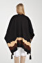 Wave Patterned Poncho, Fisherman Stitch Button Detailed Poncho, Outerwear Poncho, Knitwear Stylish Poncho, Poncho - 5
