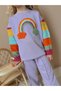 Girl's Colorful Lace Detailed Suit - 4