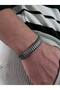 Men's Stainless Steel Adjustable Color to Wrist Stainless Steel Bracelet - 2