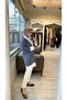 7044 Navy Blue Striped Combed Cotton Tunic - 2