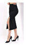 Women's Black Slit Detailed Long Midi Length Tight Pencil Skirt 4 Seasons - 2