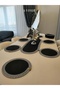 Jute, American Service Set, 6 Plates, 1 Bread Basket, 1 Runner, Plate Set, Modern Lux Presentation - 6