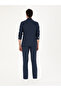 Navy Blue Slim Fit 100% Linen Trousers 50284952-Vr033 - 4