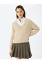 Long Sleeve V-Neck Knitwear Sweater - 3