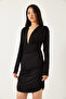 Women's Black Side Gathered Dress 0180 60261108 - 5