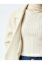 Extra Long Stitched Coat with Belt Detail Pockets - 6