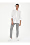 Light Gray Slim Fit Wool Blended Striped Pants 50284809-Vr001