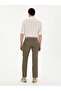 Khaki Slim Fit 100% Linen Trousers 50284952-Vr027 - 4